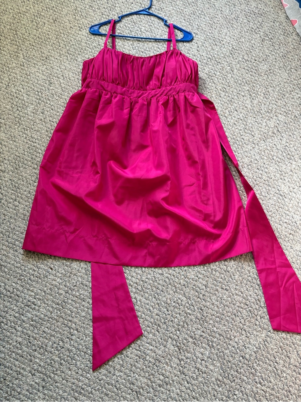 Motherhood Maternity Hot Pink Spaghetti-Strap Midi Dress with Waist Sash